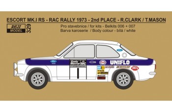 Decal – Ford Escort Mk.I - Daily Mirror RAC Rallye 1973 -  #1 Clark / Mason